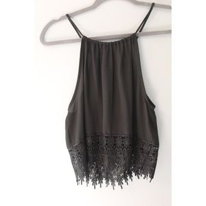 Staring at Stars Tops - Staring at Stars Black Lace Crop Top Staring at Stars Tops - Staring at Stars Black Lace Crop Top